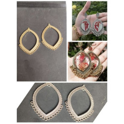 Jhumka Base Design | Leaf Shape For Resin Jhumka Base Design | Leaf Shape For Resin